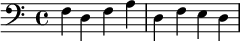 {\clef bass f d f a d f e d }