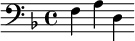 {\clef bass \key f \major f a d}