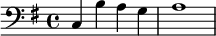 {\clef bass \key g \major c b a g a1}